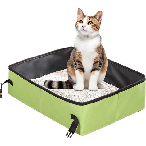 Bac à litière pour Chat Plateau de Toilette pour Chaton étanche,Transporteur De Litière Portable Chat pour , camping, appartement, balcon (1/5)