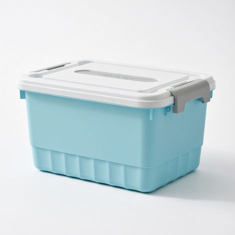 Boite de rangement avec couvercle, bleu, 26 x 35,5 x 18,2 cm (1/5)