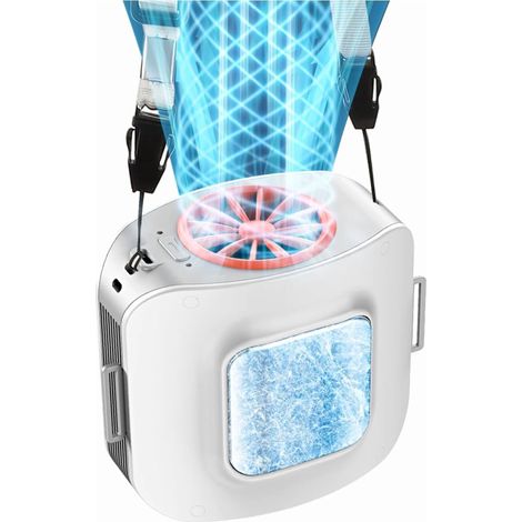 Ventilatore da vita con piastra di raffreddamento, ventilatore personale portatile con clip, 3 velocità del vento, mini ventilatore per collo/corpo a doppio uso per campeggio all'aperto (grigio) (1/5)