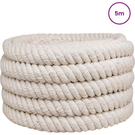 vidaXL Jute Rope 5 m 36 White 100% Tossa jute