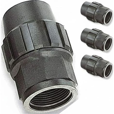 Set di 4 Raccordo femmina in Polietilene 90 mm x 3'' per tubo in polietilene  Unione per Tubi Irrigazione