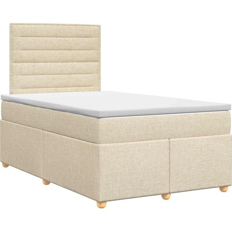 Maison Exclusive - Letto box spring con materasso Crema 120 x 190 cm Tessuto (1/5)