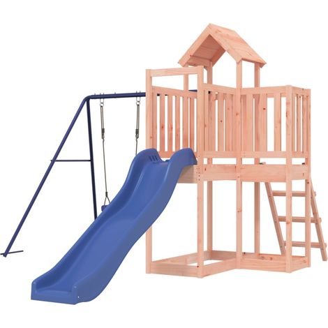 Altalena parco giochi da esterno scivolo altalena robusta giochi da giardino 286 x 378 x 214 cm legno massello di abete Douglas (1/5)