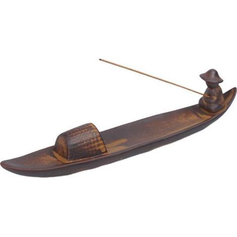 Porte Encens Céramique,Receveur de Cendres Céramique Support À Encens Porte-Encens en Forme de Bateau Brûleur D'Encens Porte Encens en Feuille Support Encens Bruleur Encens (1/4)