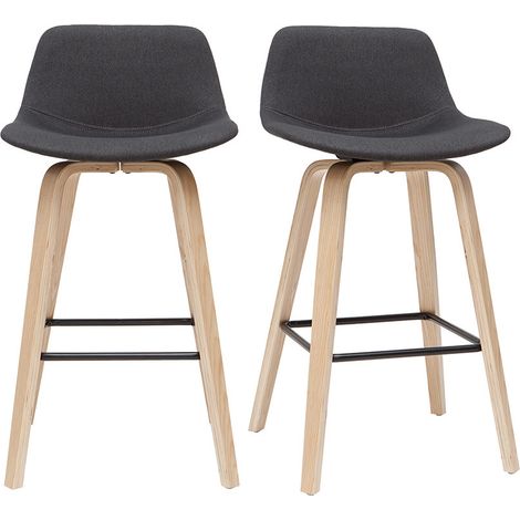 Taburetes de bar nórdicos gris oscuro A65 cm (lote de 2) NONIE