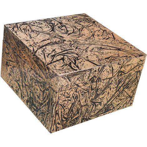 Caja de cerámica dorada 25x25x15