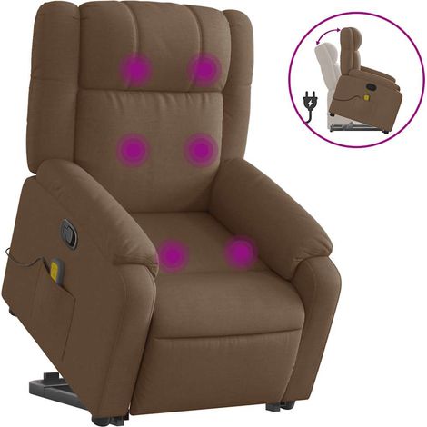 Maison Exclusive - Silla de masaje reclinable de pie de tela marr (1/5)