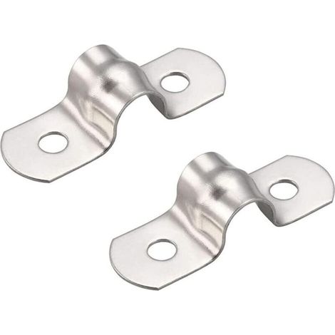 50 pièces 8mm U-Tube 304 colliers de serrage en acier inoxydable colliers de fixation de tuyau rigide pour colliers en U pour la fixation de tuyaux (1/2)