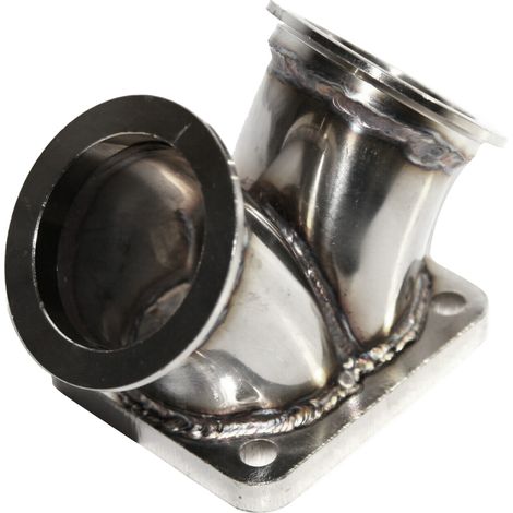 Adaptateur de tuyau d'échappement en acier inoxydable, bride T4 vers connecteur 2,5 pouces pour la plupart des turbocompresseurs T4 V6 V8 (1/5)