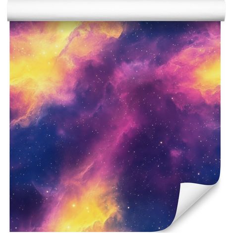 Papel pintado Galaxia en acuarela en violeta, azul, índigo y azul marino 50x1000 cm (1/5)