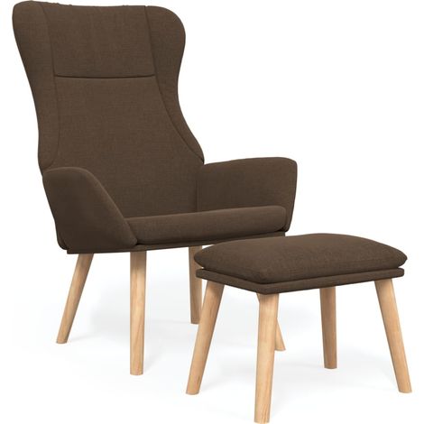 Maison Exclusive - Relaxsessel mit Hocker Braun Stoff (1/5)