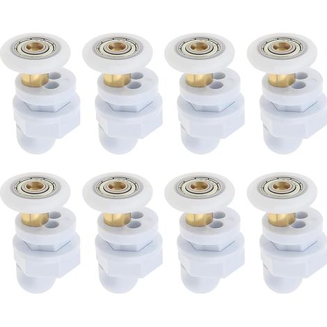 23 mm Lot de 8 roulettes de porte de douche coulissante en verre ultra silencieuses de de diamètre pour porte de douche hammam (1/5)