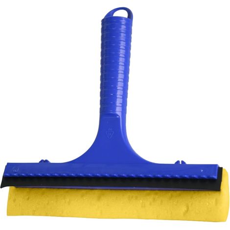 Raclette à vitres Novaliv pour voiture, 20 cm, en plastique bleu, avec lèvre de raclette et éponge en caoutchouc, raclette pour vitres de voiture