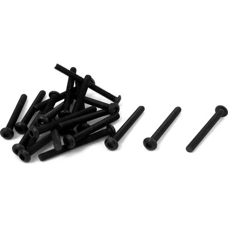 sourcing map 20pcs Vis M3 x 30 mm Alliage Acier Hexagonale Douille Bouton Tete 6 Pans Noir