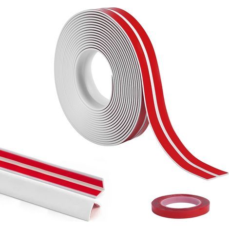 Battiscopa flessibile autoadesivo in PVC Flintronic da 20 mm, battiscopa adesivo pieghevole da 6 m, striscia di tenuta flessibile, impermeabile, decorativa, profilo angolare autoadesivo in PVC per cuc (1/5)