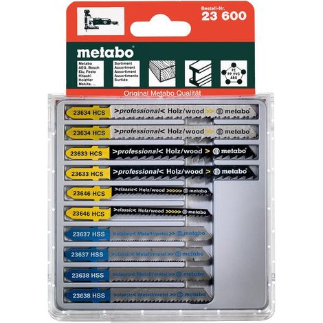 Set di lame per seghetto alternativo, 10 pezzi, 6x legno / 4x metallo, HCS/HSS, per legno/metallo/curvo