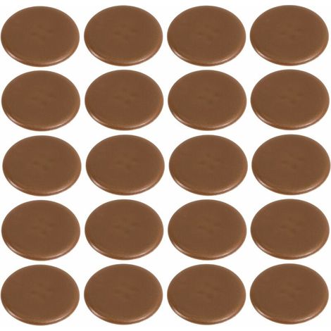– Lot de 20 caches vis marron 17mm – Plastique – Empreinte cruciforme ou plate – Protection ferrure pour assemblage meuble (1/3)
