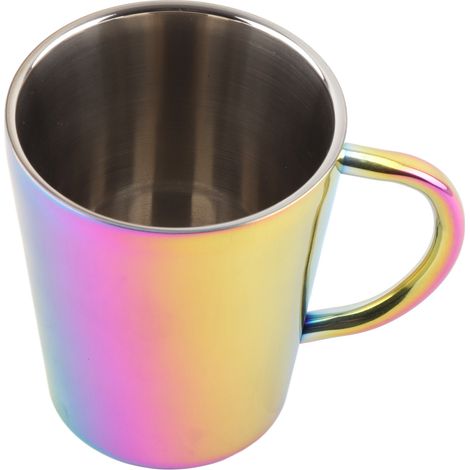 Tasse à café isotherme en acier inoxydable 300ml à double paroi avec anse, colorée pour la maison (1/5)