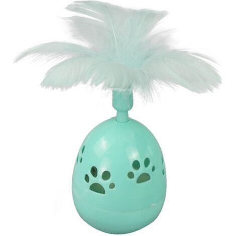 Balle d'équilibre rotative irrégulière de Jouet de gobelet de Chat interactif pour l'exercice de Chaton Stimuler l'instinct de Chasse IQ Jouet teaser pour chat avec plume et cloche. (1/5)