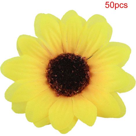 Tournesol Artificiel - Matériau Durable Couleur Vive - Décoration Mariage Fête Maison - Lot De 50 Pièces (1/5)
