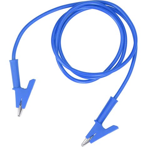 Câble de test à pince crocodile, câble de test ouvert double extrémité de 10 mm, adapté aux véhicules à batterie, bleu. (1/5)