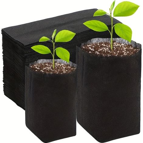 Lot de 200 sacs pour semis en non-tissé — Sacs de culture, adaptés à la germination des graines et à la propagation des plantules (1/5)