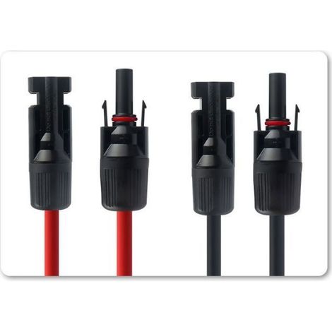 Câble D'extension Solaire - 4mm² 12AWG - 3m Rouge + 3m Noir - Connecteurs MC4 - Cuivre Étamé (1/5)