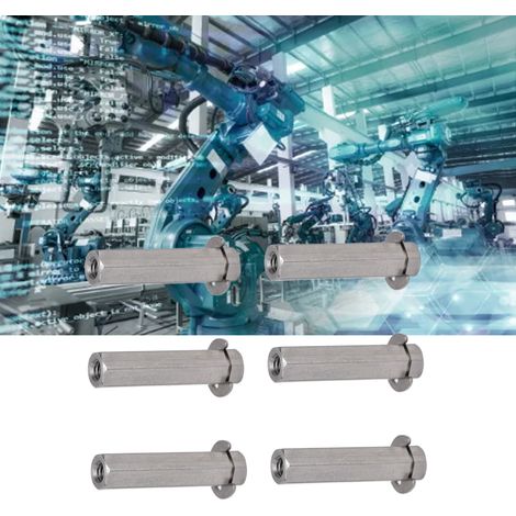 Verkauft in 10er-Packungen: Sechskantwelle aus Edelstahl mit 8 mm Durchmesser und Nut für Sicherungsring, kompatibel mit Gobilda und Tetrix 4106-4008-0320 (1/5)