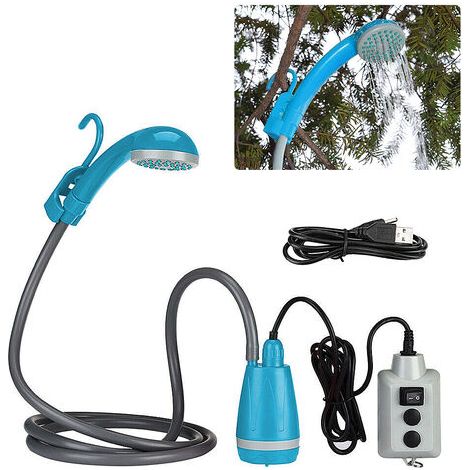 Tragbare Campingdusche, Outdoor-Camping-Duschpumpe, wiederaufladbarer Duschkopf für Camping-Wandern