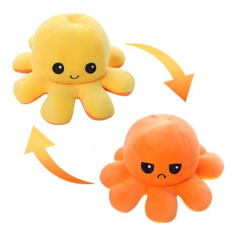Poulpe géant réversible de 130 cm, coussin en peluche douce et câline, peluche pieuvre XXL, coussin décoratif amusant, tentacules réversibles, cadeau pour enfants et adolescents, rembourrage moelleux (1/3)