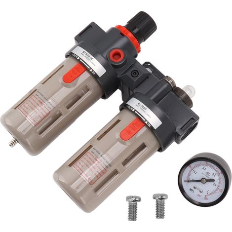 Filtre régulateur d'air comprimé en alliage d'aluminium, séparateur eau-huile G1/4, filtration puissante pour piège à impuretés. (1/5)