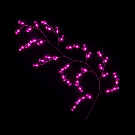 Branche lumineuse fleurs en fibres optiques 40LED 2m ROSE - SILUMEN