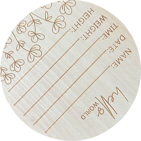 Panneau rond en tilleul de 15 cm (5,9 po) pour annoncer la naissance - Accessoire photo - Panneau « Bonjour le monde » pour chambre de bébé - L4 (1/5)