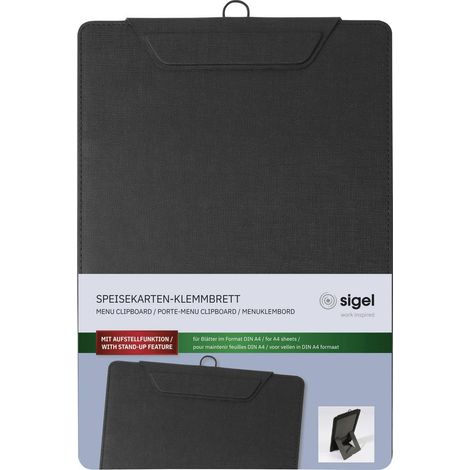 Sigel KB100 Porte-menu clipboard DIN A4 noir (l x H) 23 cm x 33 cm (1/4)
