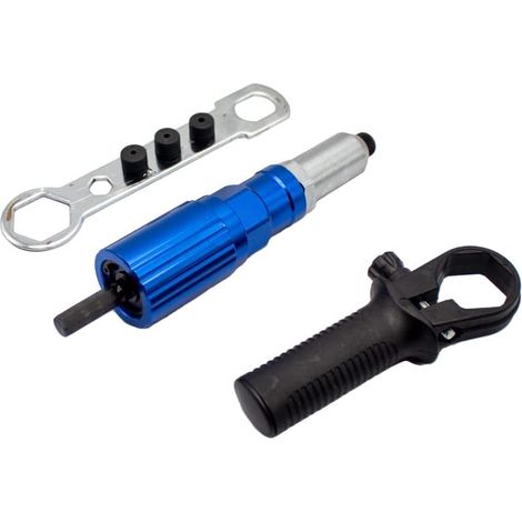 Pistolet à riveter électrique 2,4-4,8 mm, adaptateur de perçage pour pistolet à riveter, outil de rivetage sans fil, outil d'insertion de rivets pour le serrage d'écrous, 1000 tr/min