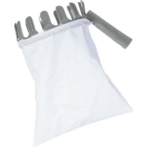 Steel Fruit Picker with Linen Bag for High Harvest Apples Pears 15 x 20 x 15 cm White