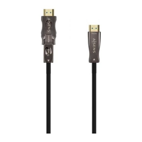 Cable HDMI Aisens V2 1 AOC Desmontable Ultra Alta Velocidad Hec 8K 60Hz 4K 120Hz 4:4:4 48Gbps A/M-D/A/M, Negro, 20M