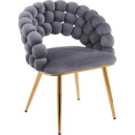 Silla K20-FX (G) de terciopelo gris (1/5)