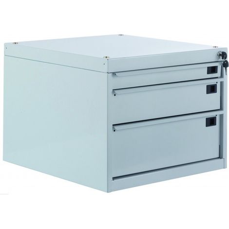 PROVOST - Caisson à 3 tiroirs en métal gris pour table de travail - Rangement domestique intérieur
