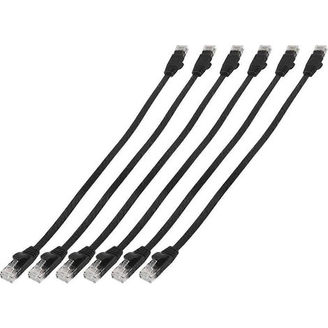 6 Pcs 1 Ft Flat Internet Network Cable With Snagless Rj45 Connectors-- (1/5)