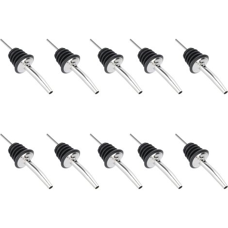 10 Pièces Bouchon Verseur en Acier Inoxydable 304 pour Vin et Spiritueux, Accessoire de Bar et Cuisine