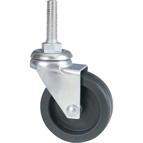 Ruota in gomma sintetica Art. 220/B   50 mm attacco con perno 8MAx30 mm e supporto in acciaio stampato (1/2)