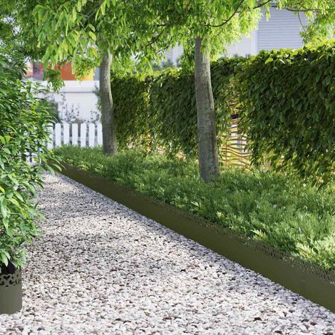 Rasenkanten 10 pcs Olive Grün 103 x 0,05 x 22 cm Stahl