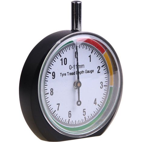 Jauge de Profondeur Bande Roulement de Pneu Type Cadran Professionnel Gamme d'outils de Mesure Portable 0-11mm pour Voitures Motos Camions Véhicules Tout-terrain