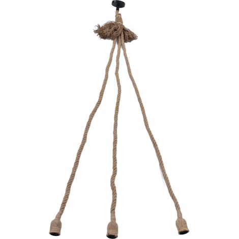 Suspension vintage en corde de chanvre, 1,5 m de long, avec 3 douilles, pour la décoration intérieure, 85–265 V (1/5)