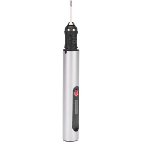 Stylo de gravure électrique multifonction rechargeable avec écran LCD, machine à vernis à ongles pour usage domestique et professionnel, couleur argent. (1/5)