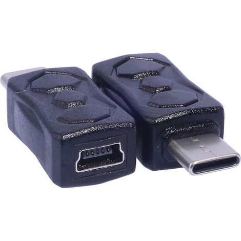 Adaptateur mini USB vers USB-C, connecteurs femelle-mâle, convertisseur de charge pour téléphones