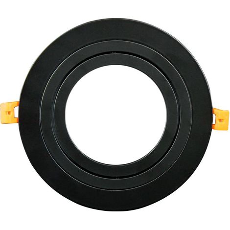 Einbaustrahler AR111 Downlight Einbaurahmen Schwenkbar verstellbar Einbauspot 180x25mm Bohrloch Aluminium für LED Leuchtmittel Rund Schwarz (1/2)