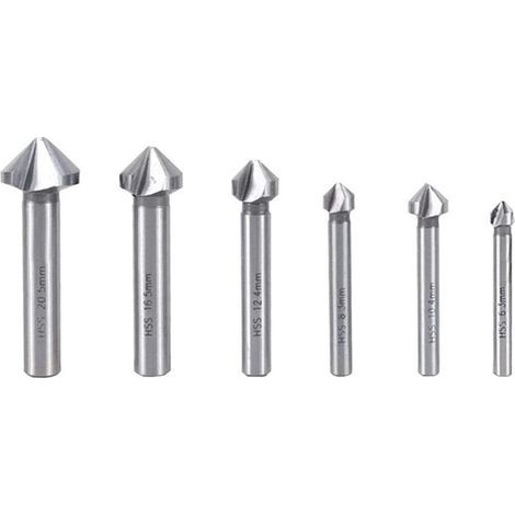 6-teiliges Senkbohrer-Set, HSS-Metall-Senkbohrer für Holz und Metall, 90°-Fasenbohrer, Fasenwerkzeug für Heimwerkerprojekte und allgemeine Bauarbeiten (1/5)