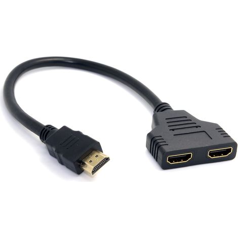Répartiteur HDMI - HDMI mâle vers 2 HDMI femelle (1 entrée. 2 sorties) H501 (1/5)
